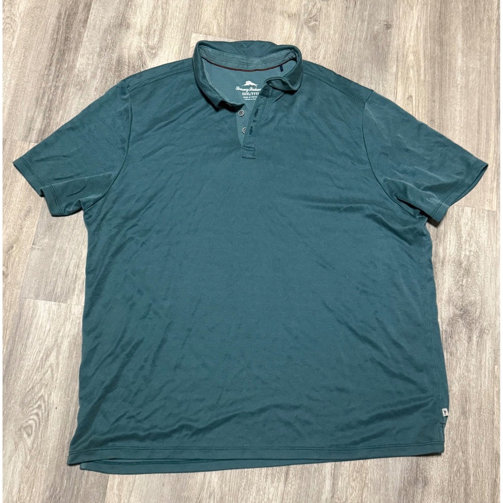 Tommy‎ Bahama Mens XXXL Polo Shirt Green Short Sleeve 3 Button